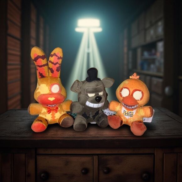 NWT Halloween Funko Five Nights at Freddy's Dreadbear Plush SET OF 3 - Picture 1 of 5